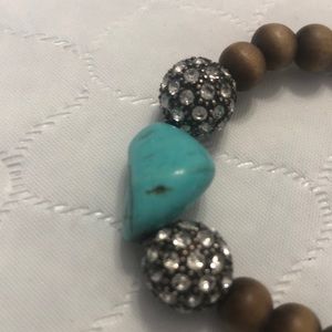 STELLA AND DOT TURQUOISE AND RHINESTONE BRACELET